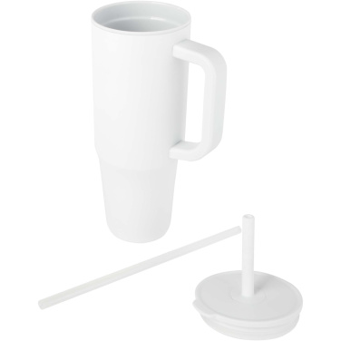 Logotrade reklaminiai produktai nuotrauka: Brady 900 ml RCS sertifikuota termo stiklinė su silikoniniu šiaudeliu