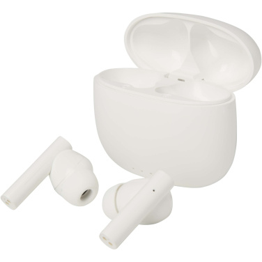 Logotrade verslo dovanos nuotrauka: „Alterf“ perdirbto plastiko „True Wireless Bluetooth®“ ausinės su silikoniniais ausų antgaliais