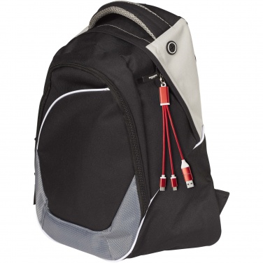 Logotrade biznesa dāvanas foto: Metāla 4-in-1 otrreizēji pārstrādāta alumīnija uzlādes kabelis ar atslēgu piekariņu