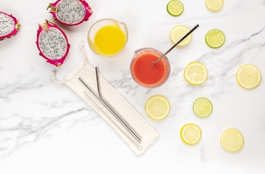 Logotrade Ideja dāvanas foto: Atkārtoti lietojams nerūsējošā tērauda 3 gab salmu komplekts