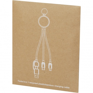 Лого трейд pекламные продукты фото: Кабель для зарядки Tecta «6 в 1» из переработанного пластика/бамбука с брелком