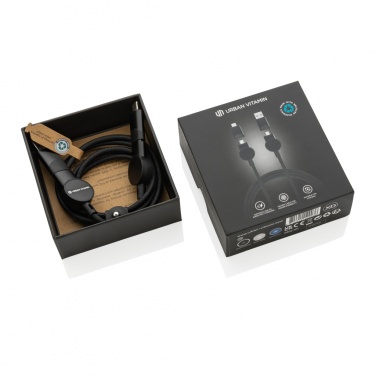 Лого трейд pекламные подарки фото: Кабель быстрой зарядки Oakland RCS из переработанного пластика 6-в-1 мощностью 45 Вт