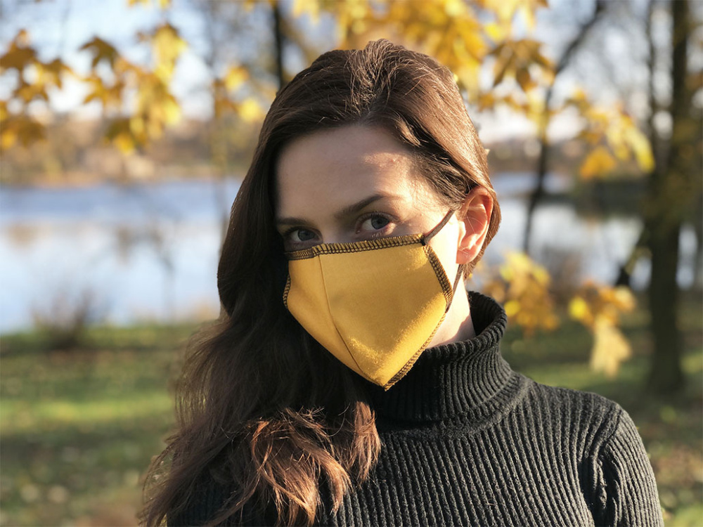 Логотрейд бизнес-подарки картинка: Хлопковая маска для лица BLACK-BLACK 140116500