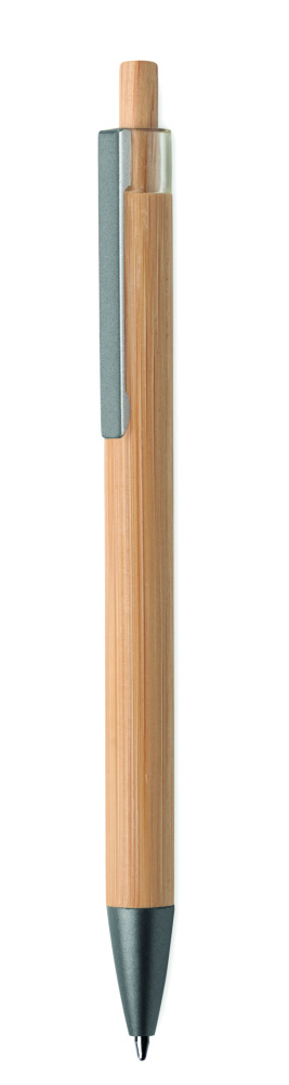 Логотрейд pекламные подарки картинка: Push button bamboo pen