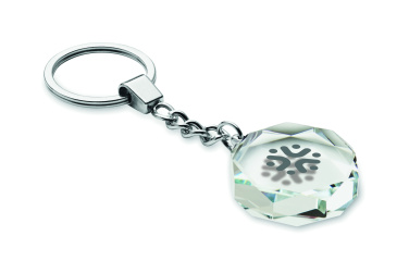 Лого трейд pекламные cувениры фото: Glass round award key ring