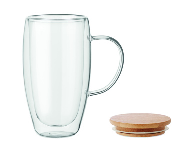Логотрейд бизнес-подарки картинка: Double wall glass mug 450ml