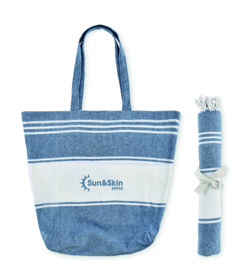 Лого трейд pекламные подарки фото: Beach bag with hammam towel