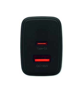 Лого трейд бизнес-подарки фото: EU 2-pole wall adapter/charger