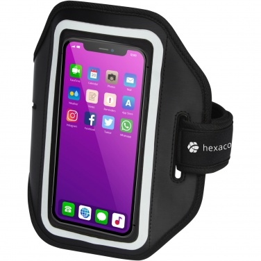 Logotrade presentreklam bild: Haile reflekterande smartphone-armband med transparent skydd