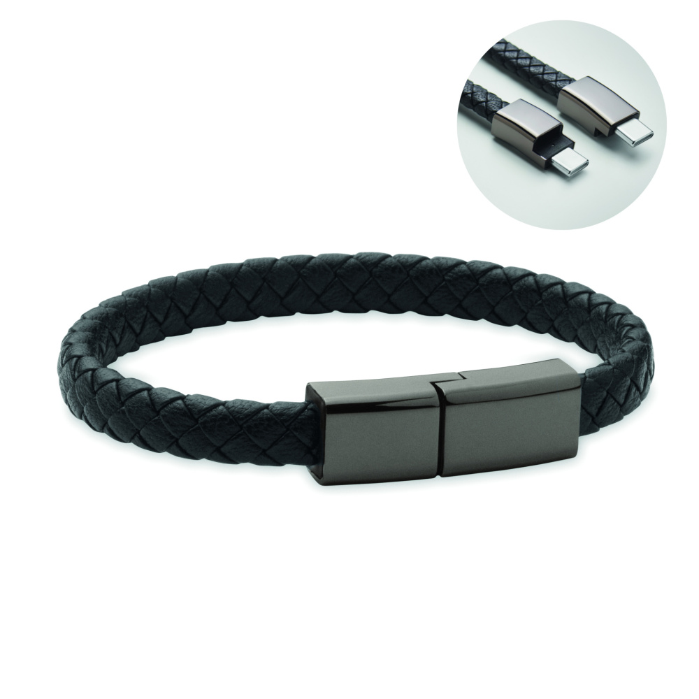 Logotrade profilreklam bild: Flätad armband/kabel typ-C