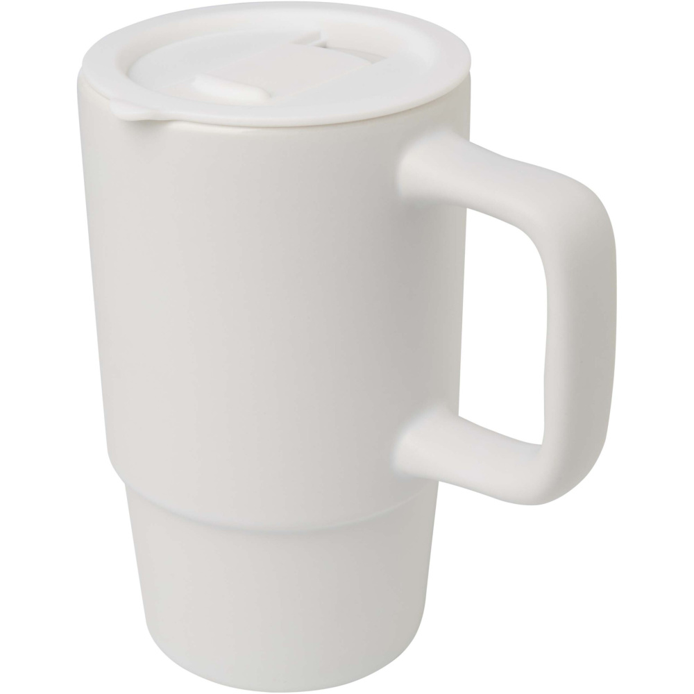 Logotrade profilreklam bild: Carter 450 ml keramisk mugg med plastlock