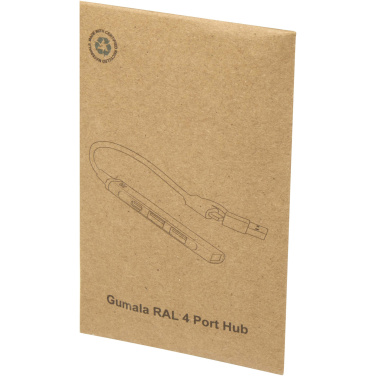 Logotrade kampanjprodukter bild: Alkaid 4-portars USB-A- och Typ-C-hubb med dubbla ingångar av återvunnen aluminium