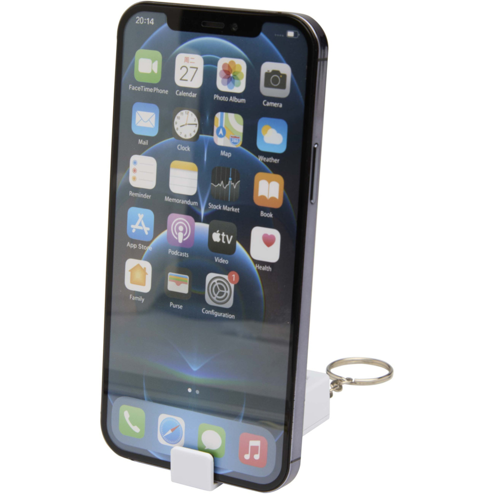 Logotrade profilprodukter bild: Aggia telefonställ av bambu med fidgetleksak av återvunnen plast